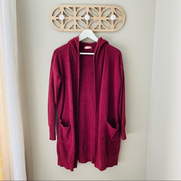 Altar'd State Open Front Cardigan Marron Sz M/L - Picture 1 of 9